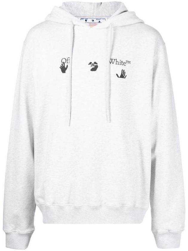 Hands-Off Logo Print Hoodie White - OFF WHITE - BALAAN 1