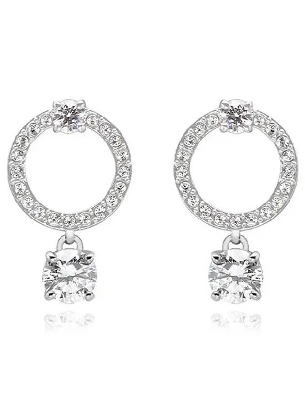 Constella Crystal Hoop Earrings Silver - SWAROVSKI - BALAAN 5