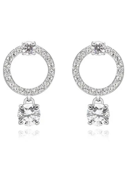 Constella Crystal Hoop Earrings Silver - SWAROVSKI - BALAAN 2