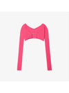 La Maille Pralu Micro Charm Logo Cardigan Pink - JACQUEMUS - BALAAN 3