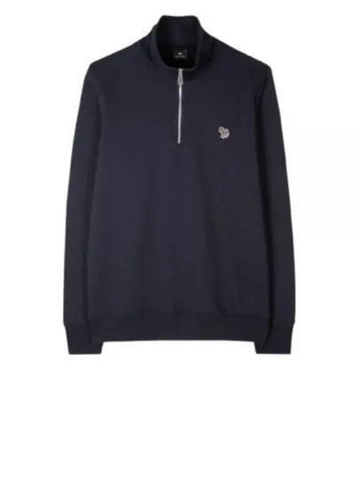 Zebra Zip Neck Sweatshirt Navy - PAUL SMITH - BALAAN 2