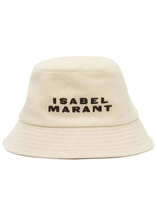 Isabel Marant Hailey Logo Bucket Hat Ecru CU001XFA A2C08A ECBK - ISABEL MARANT ETOILE - BALAAN 1