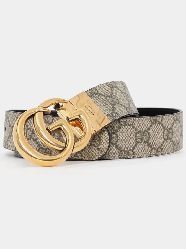 GG Marmont Reversible Leather Belt Beige Black - GUCCI - BALAAN 4