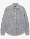 Women's Striped Cotton Shirt White Black - POLO RALPH LAUREN - BALAAN 3