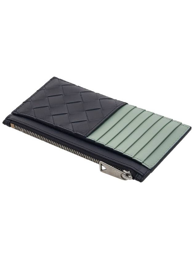 Bottega Veneta Black Green Intrecciato Long Zippered Card Holder - BOTTEGA VENETA - BALAAN 5