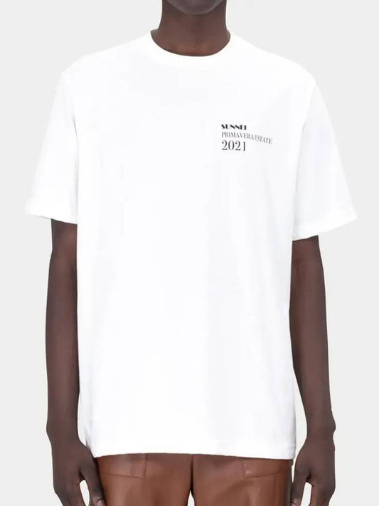Short sleeve unisex printed mini logo t-shirt white SN1SMH01CP - SUNNEI - BALAAN 1