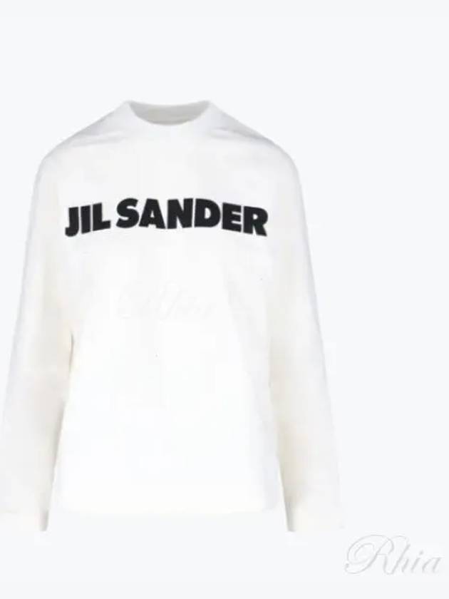 Logo Print Long Sleeve T Shirt White - JIL SANDER - BALAAN 2