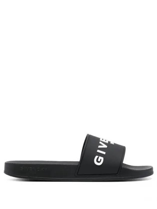 Logo Rubber Slide Slippers Black - GIVENCHY - BALAAN 2