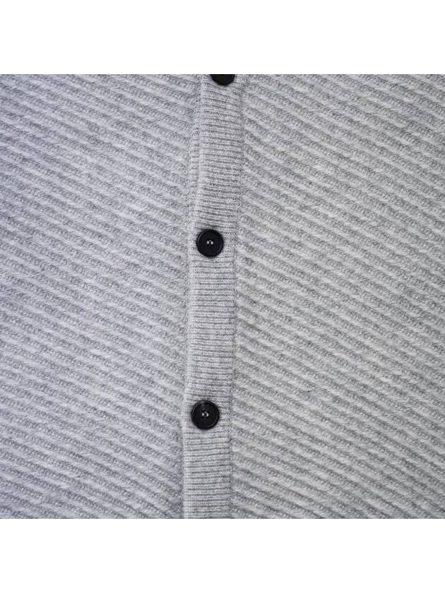 Men's Back Metal Square Texture V-neck Button Cardigan Gray W233KN12510G - WOOYOUNGMI - BALAAN 6