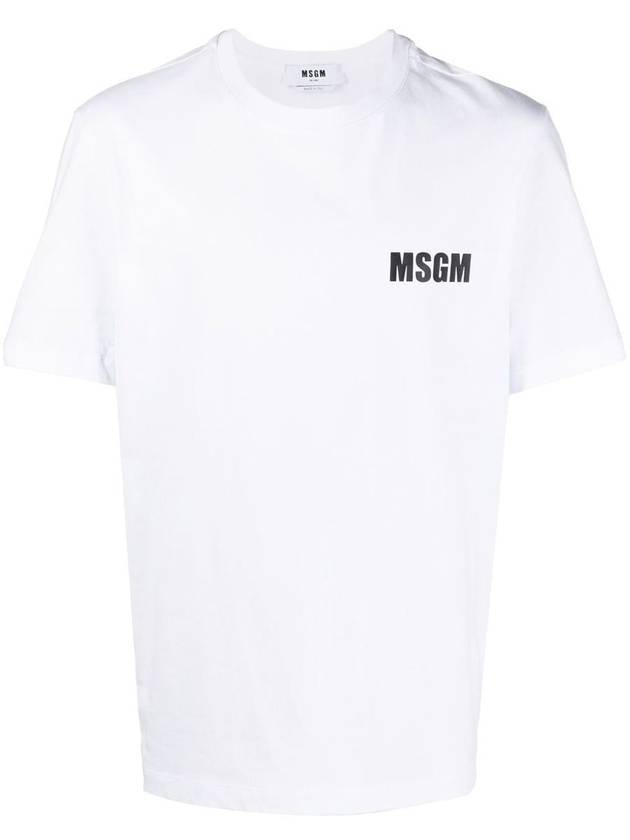 Back Logo Print Cotton Short Sleeve T-Shirt White - MSGM - BALAAN 2