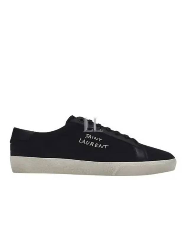 Court Classic SL06 Canvas Smooth Leather Low Top Sneakers Black - SAINT LAURENT - BALAAN 2