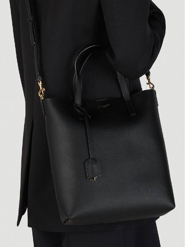 Shopping Toy Supple Leather Tote Bag Black - SAINT LAURENT - BALAAN 2