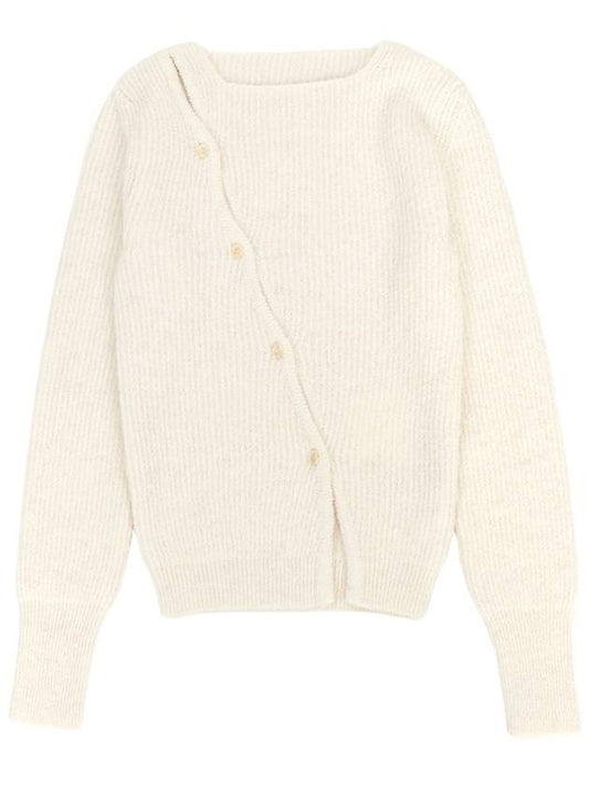 La Maille Pau Asymmetric Cardigan White - JACQUEMUS - BALAAN 2