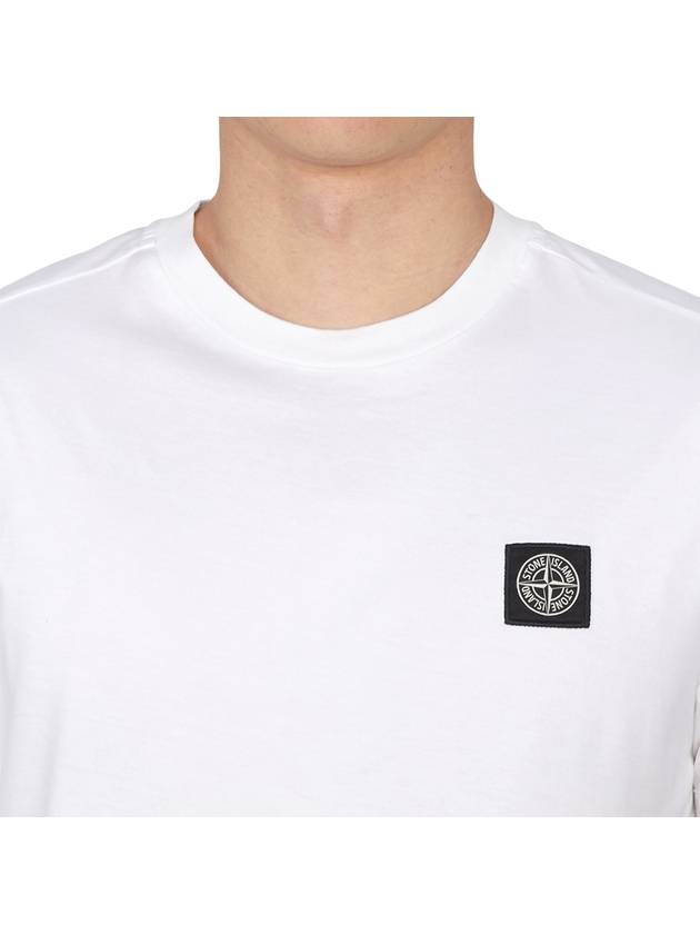 Logo Patch Short Sleeve T-Shirt White - STONE ISLAND - BALAAN 6