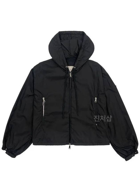 Vernois Logo Hooded Jacket Black - MONCLER - BALAAN 2