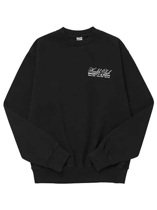 Crewneck Cotton Sweatshirt Black - SPORTY & RICH - BALAAN 1