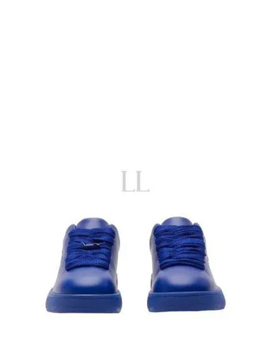 Box Leather Low-Top Sneakers Blue - BURBERRY - BALAAN 2