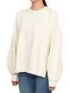 Women's Crew Neck Back Logo Sweatshirt Ivory - GANNI - BALAAN 3