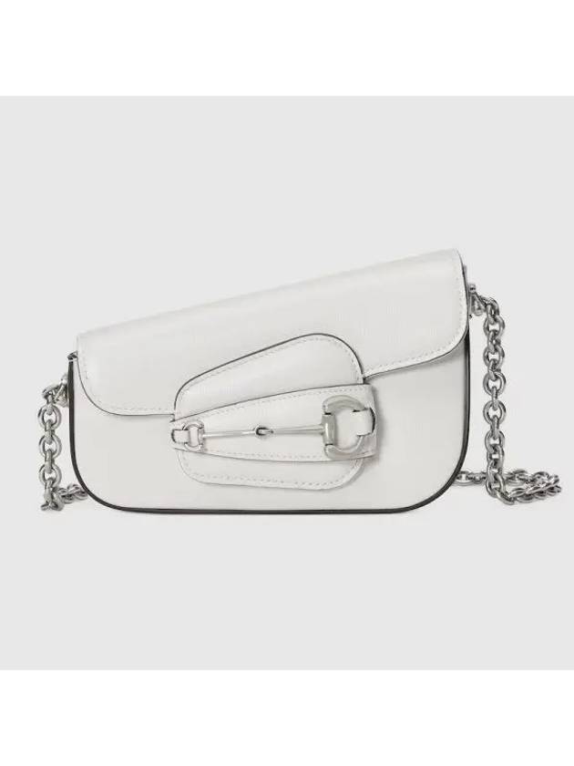 Horsebit 1955 Mini Leather Shoulder Bag White - GUCCI - BALAAN 1