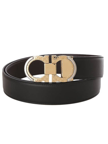 Reversible Leather Belt Black Brown - SALVATORE FERRAGAMO - BALAAN 1