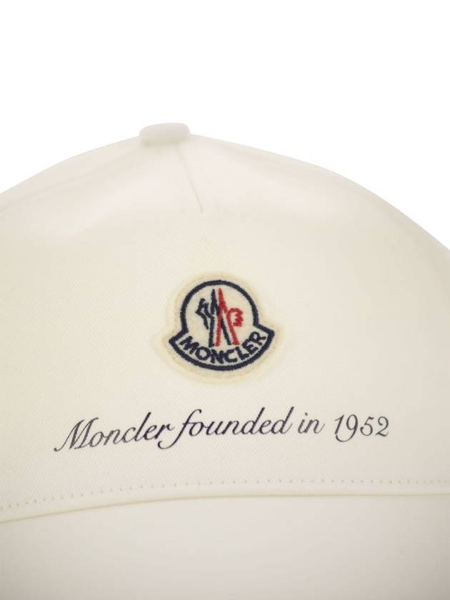 Gabardine Baseball Logo Ball Cap White - MONCLER - BALAAN 5