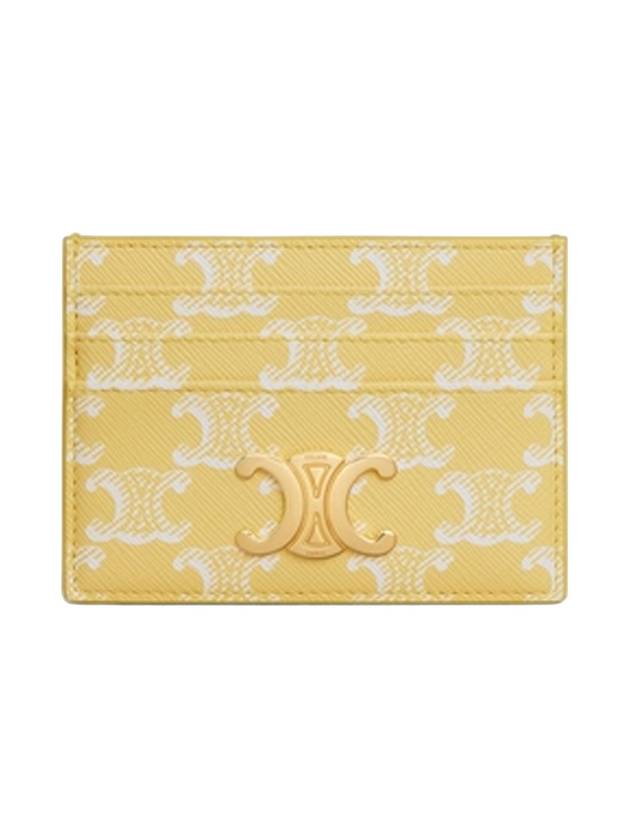 Triomphe Canvas Card Wallet Yellow - CELINE - BALAAN 1