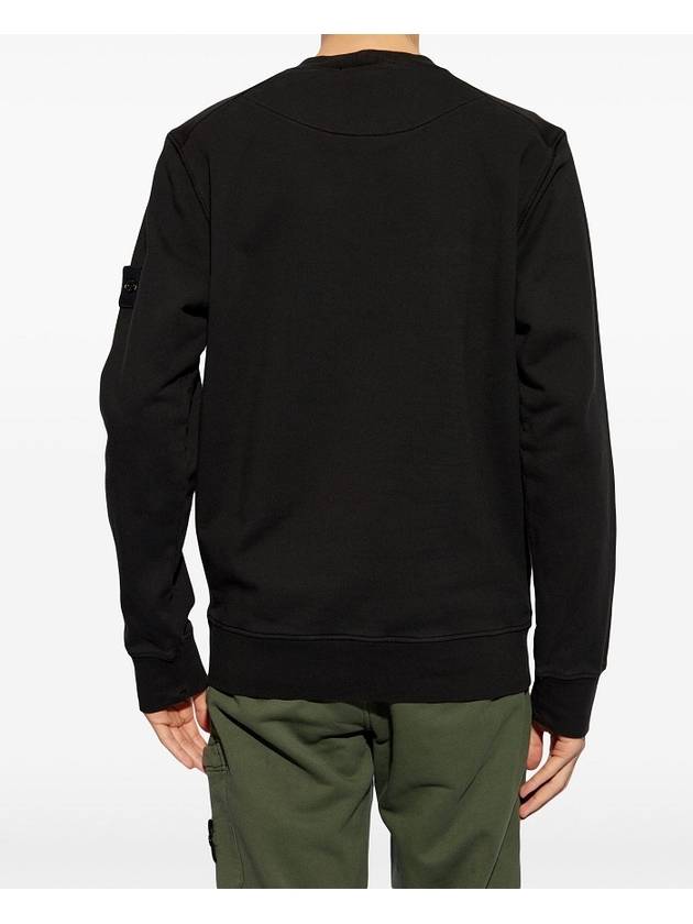 Compass Patch Cotton Sweatshirt Black - STONE ISLAND - BALAAN 4