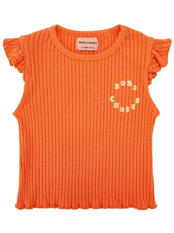 Kids Logo Printing Rib Top Orange 124AC027 800 - BOBO CHOSES - BALAAN 1