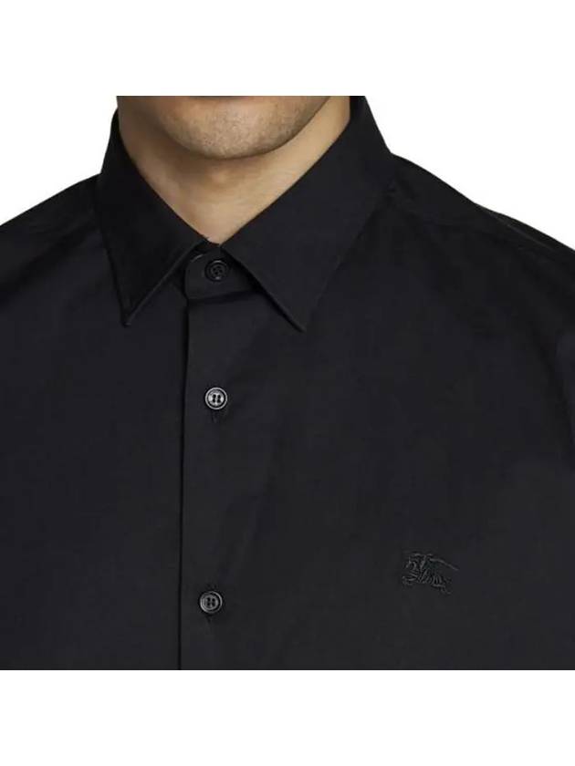 SHERFIELD Cotton Short-Sleeved Shirt Black - BURBERRY - BALAAN 4