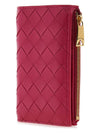 Intrecciato Folder Zipper Card Wallet Cranberry - BOTTEGA VENETA - BALAAN 3