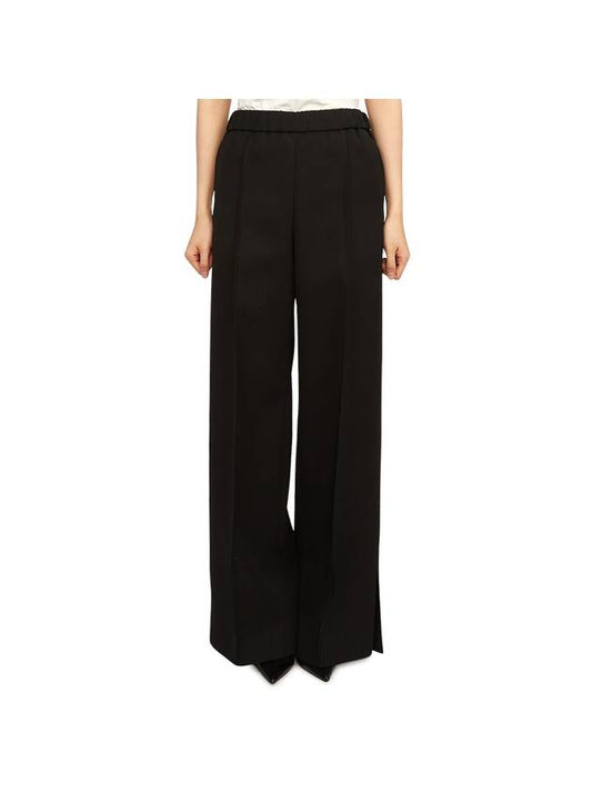 Women's Track Wool Wide Pants Black - JIL SANDER - BALAAN 1