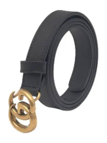 Double leather belt black waistband - GUCCI - BALAAN 1