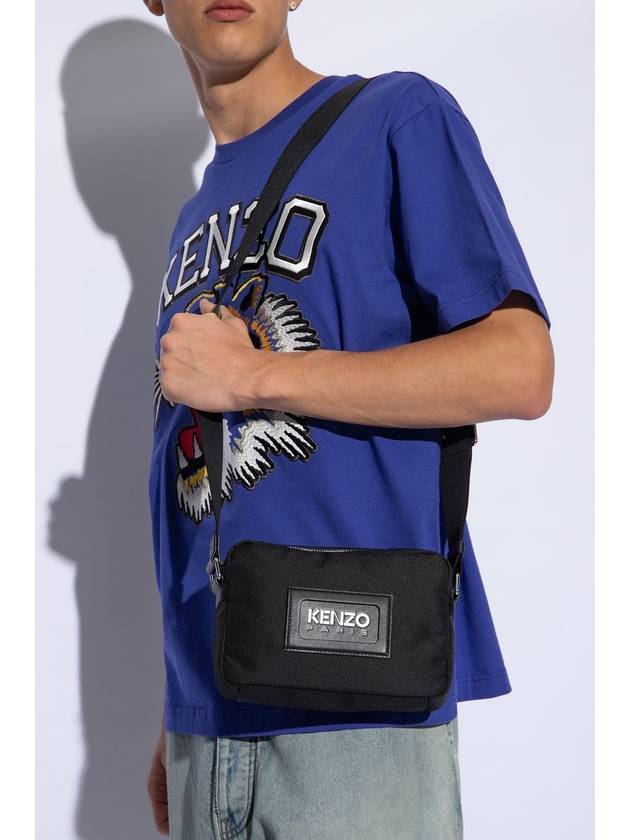 Embossed Logo Messenger Bag Black - KENZO - BALAAN 3