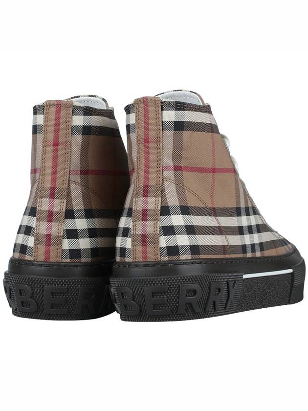 Vintage Check Stripe Logo High Top Sneakers Brown - BURBERRY - BALAAN 6