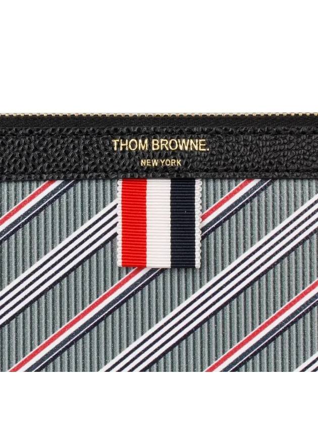 Monogram Coated Canvas Medium Clutch Bag Grey - THOM BROWNE - BALAAN 4