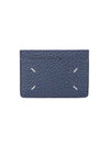 Grain Leather Stitch Card Wallet Navy - MAISON MARGIELA - BALAAN 1