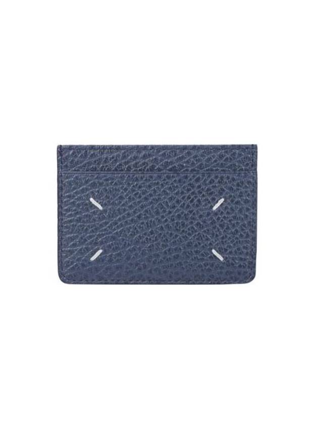 Grain Leather Stitch Card Wallet Navy - MAISON MARGIELA - BALAAN 1