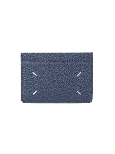 Grain Leather Stitch Card Wallet Navy - MAISON MARGIELA - BALAAN 1