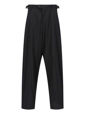 Waist Buckle Strap Straight Pants Black - BALENCIAGA - BALAAN 1