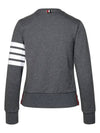 Engineered 4 Bar Stripe Loopback Jersey Knit Crewneck Sweatshirt Dark Grey - THOM BROWNE - BALAAN 5