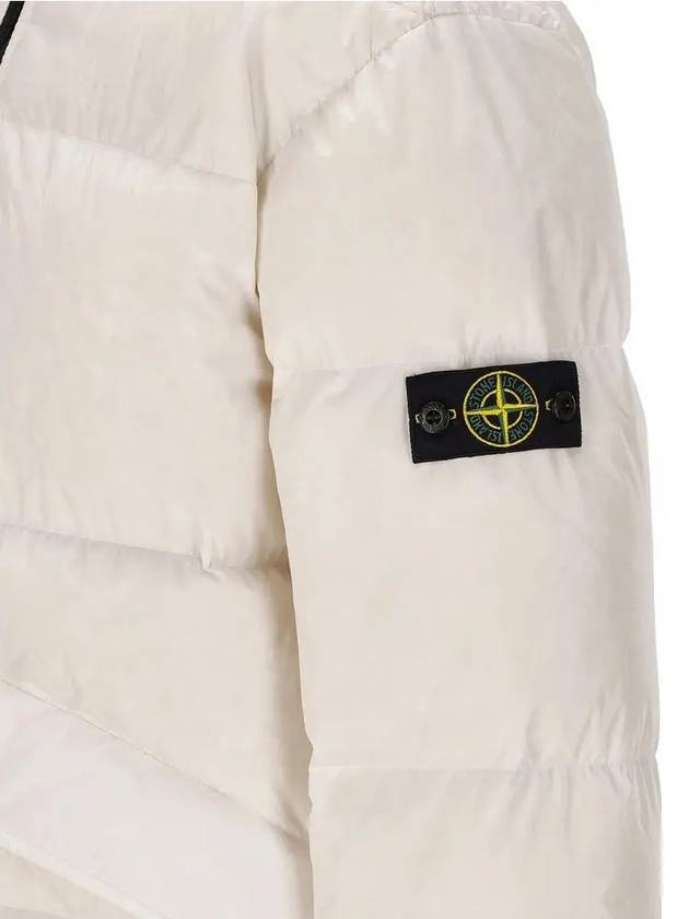 Kids Garment Dyed Crinkle Reps Recycled Nylon Down Padding White - STONE ISLAND - BALAAN 5