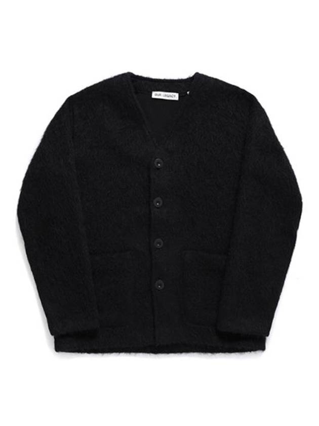 Mohair V-Neck Relaxed Fit Wool Cardigan Black - OUR LEGACY - BALAAN 2