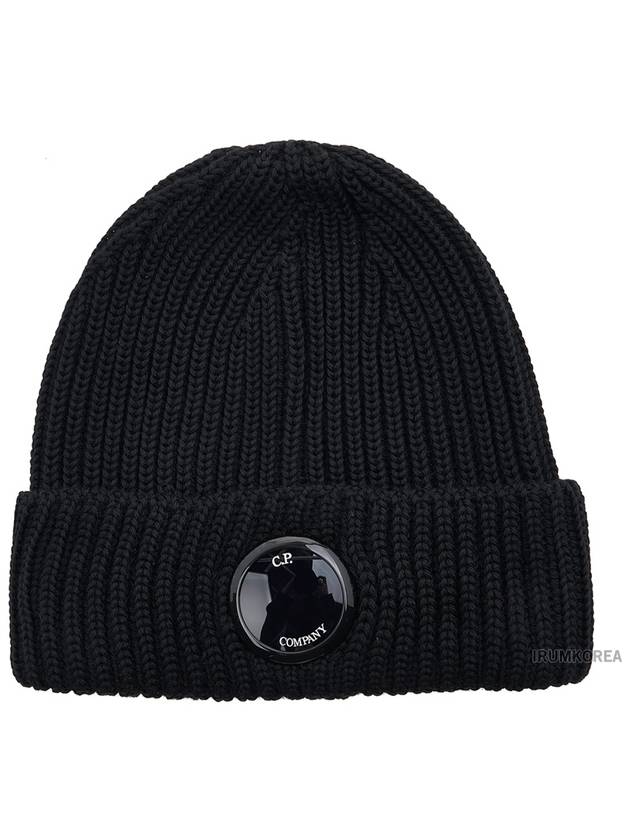 Extra Fine Merino Wool Beanie Black - CP COMPANY - BALAAN 11