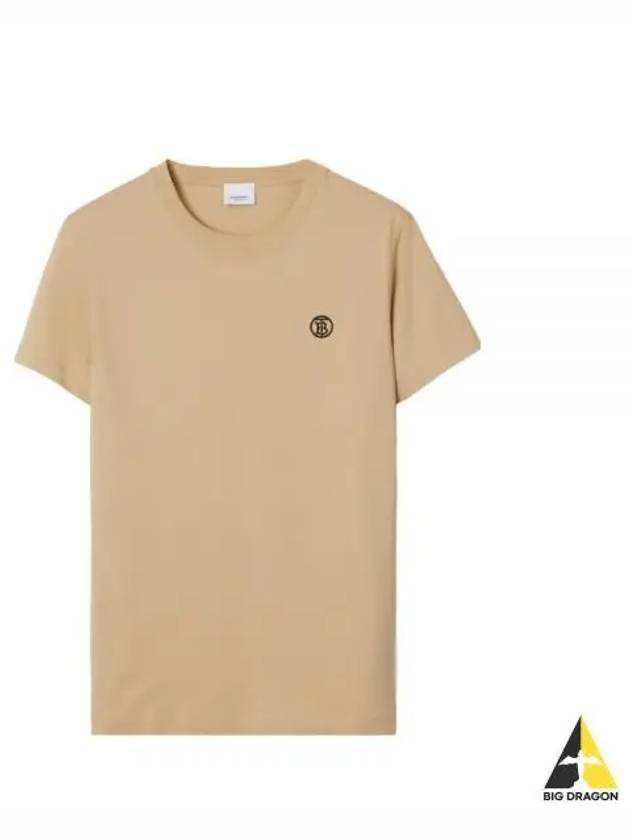 TB Monogram Embroidered Short Sleeve T-Shirt Beige - BURBERRY - BALAAN 2