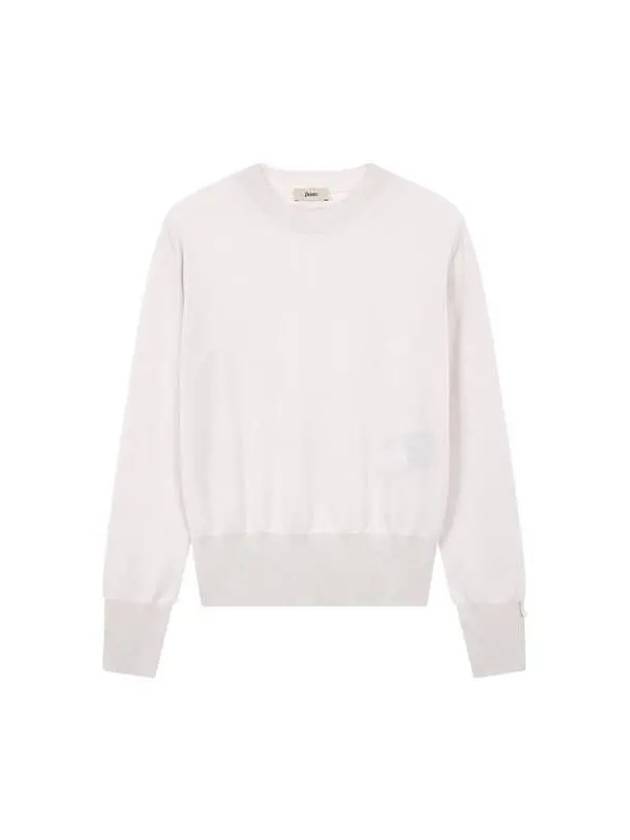 Women s Long Sleeve Crew Neck Wool Knit Ecru 271120 - HERNO - BALAAN 1