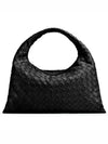 Intrecciato Small Hop Tote Bag Black - BOTTEGA VENETA - BALAAN 1