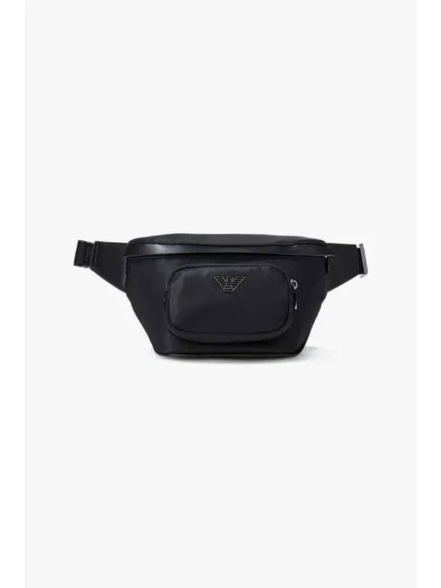 Men s Eagle Logo Recycled Nylon Belt Bag Black - EMPORIO ARMANI - BALAAN 1