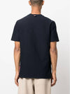 RWB Stripe Cotton Short Sleeve T-shirt Navy - THOM BROWNE - BALAAN 4