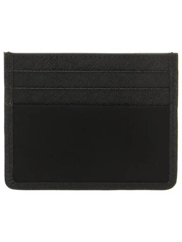 Triangle Logo Saffiano Leather Card Wallet Black - PRADA - BALAAN 4