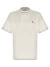 Cotton Short Sleeve T-Shirt Ivory - BRUNELLO CUCINELLI - BALAAN 2